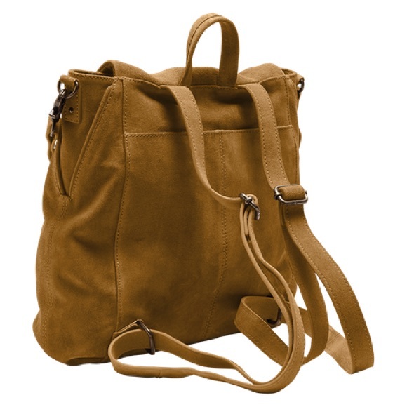 NWT FREE PEOPLE Camilla Suede Backpack Bronze Brown - Picture 2 of 8
